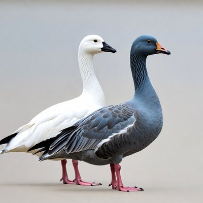 White and Gray Goose Pair