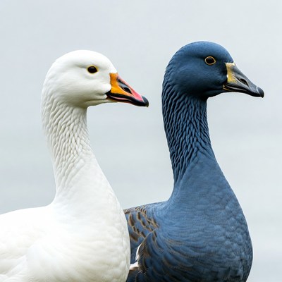 White and Blue Egyptian Geese