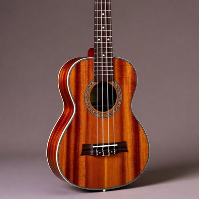 Wooden Bass Ukulele Front View