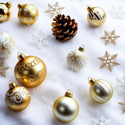 Christmas Ornaments with Pine Cone Snow