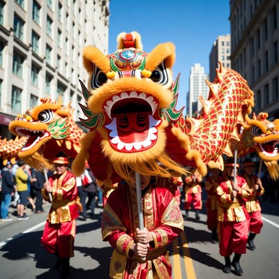 Chinese Dragon Dance Parade