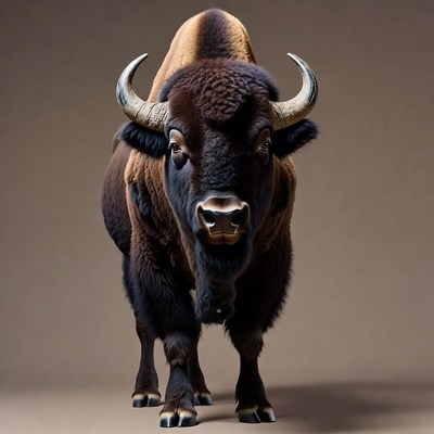 Majestic Bison with Large Horns