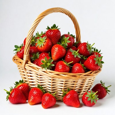 Basket of Fresh Red Strawberries