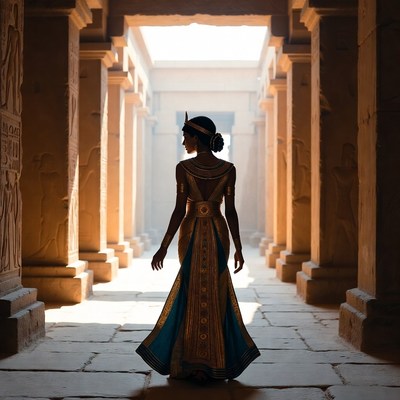 Egyptian Woman in Temple Hall