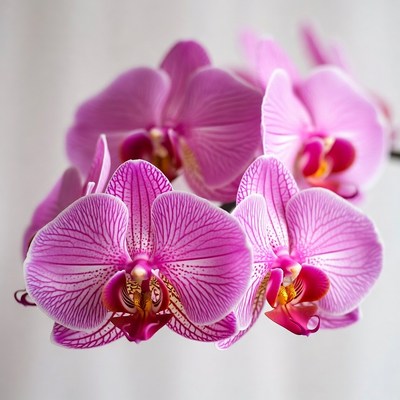 Pink Phalaenopsis Orchids on White Background