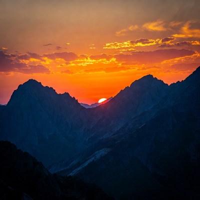 Sunset over Mountain Peaks