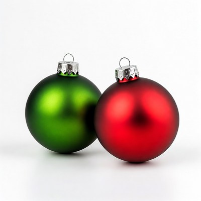 Green and Red Christmas Ornaments