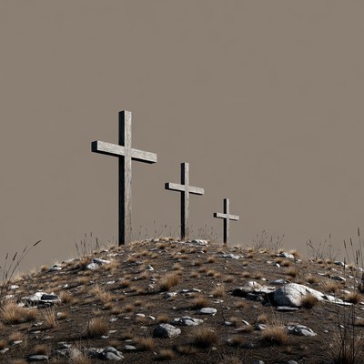 Three Crosses on Grassy Hill