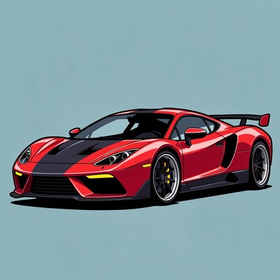 Red Supercar Illustration