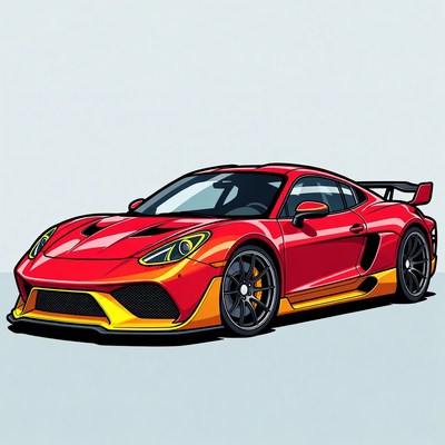 Red Sports Car Illustration