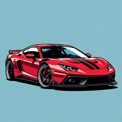 Red Sports Car Illustration