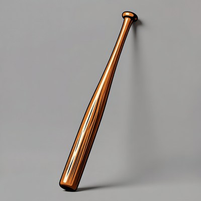 Cartoon Baseball Bat on Gray Background