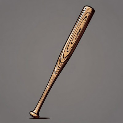 Wooden Baseball Bat Illustration