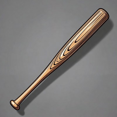 Wooden Baseball Bat Illustration