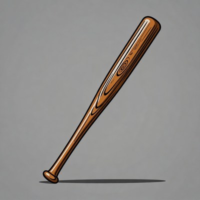 Wooden Baseball Bat Illustration