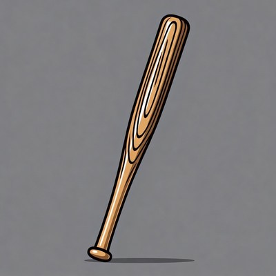 Wooden Baseball Bat Illustration