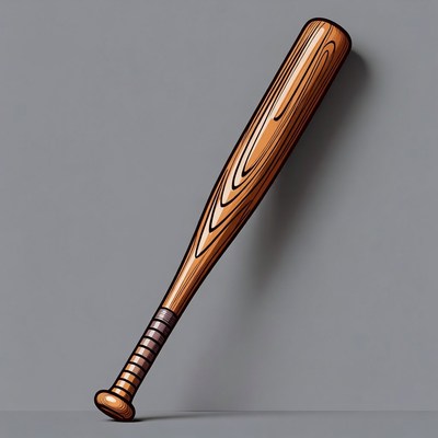 Wooden Baseball Bat Illustration