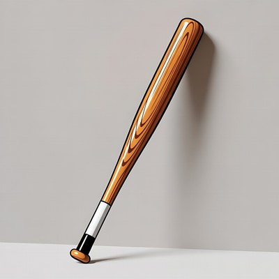 Wooden Baseball Bat Illustration