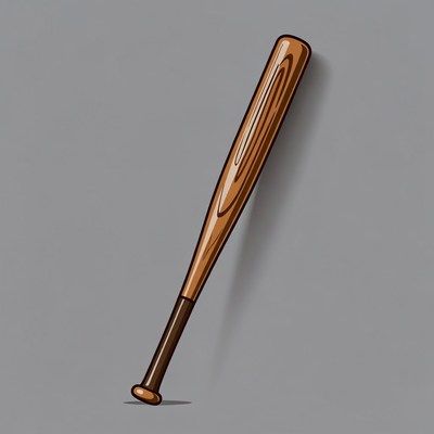 Wooden Baseball Bat Illustration