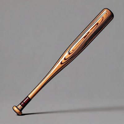 Wooden Baseball Bat Illustration