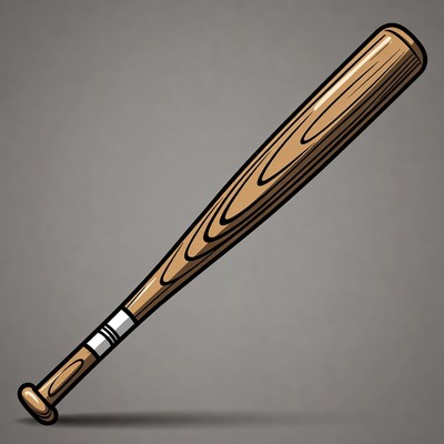 Wooden Baseball Bat Illustration