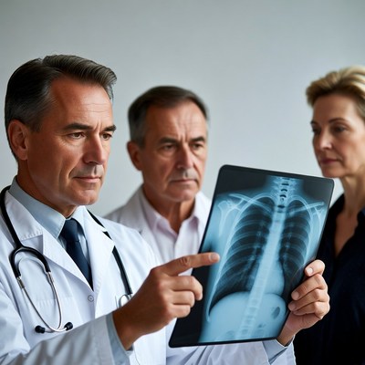 Doctors Examining Chest X-Ray