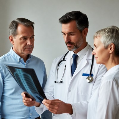 Doctors Reviewing Chest X-Ray