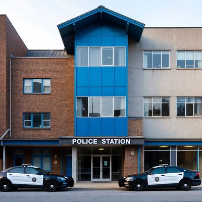 Police Station with Patrol Cars