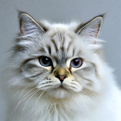 Close-up of blue-eyed Persian cat