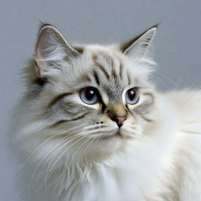 Close-up of blue-eyed British Shorthair cat