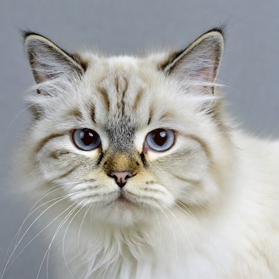 Close-up of blue-eyed British Shorthair kitten