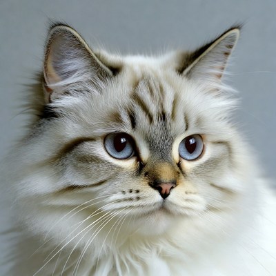 Close-up of blue-eyed British Shorthair cat