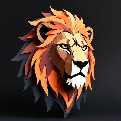 3D Papercraft Lion Head