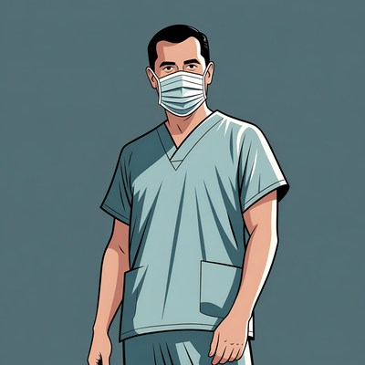 Doctor wearing mask illustration