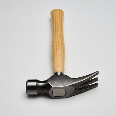 Wooden handle claw hammer