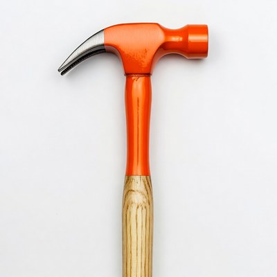 Orange Claw Hammer on White
