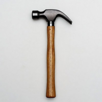 Claw hammer on white background
