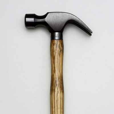 Wooden handle claw hammer