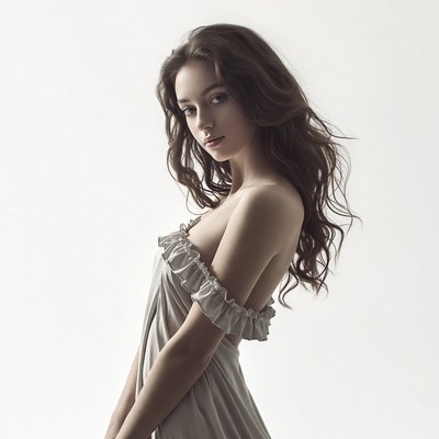 Woman in off-shoulder dress