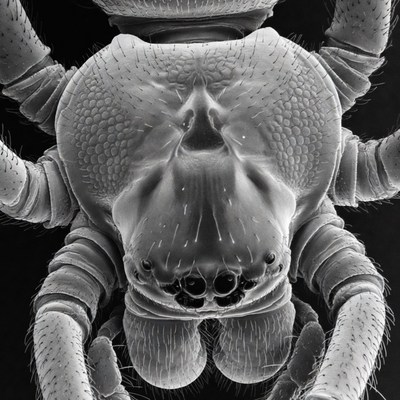 Close-up SEM spider face
