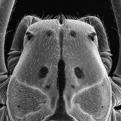 Close-up wolf spider face