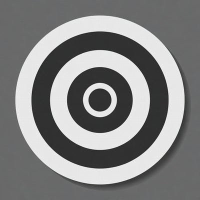 Black and White Target Icon