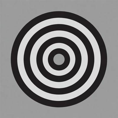 Black Concentric Circles on Gray