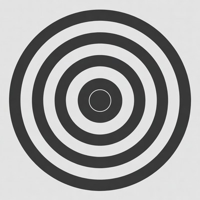 Black Concentric Target Circles