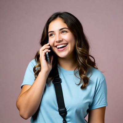 Young woman talking on phone
