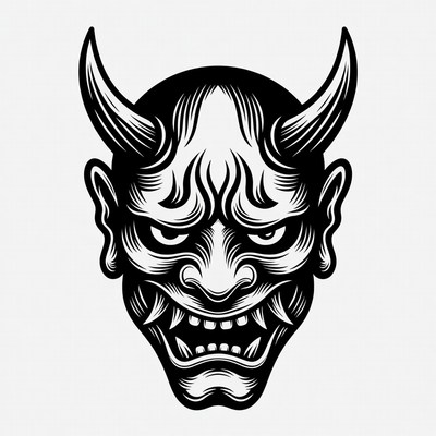 Oni Demon Mask Illustration