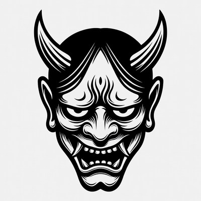 Oni Demon Mask Illustration