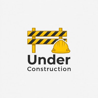 Under Construction Sign with Hard Hat