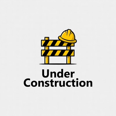 Under Construction Sign with Hard Hat