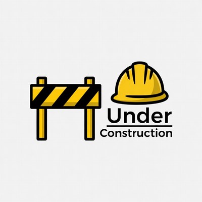 Under Construction Sign and Hard Hat